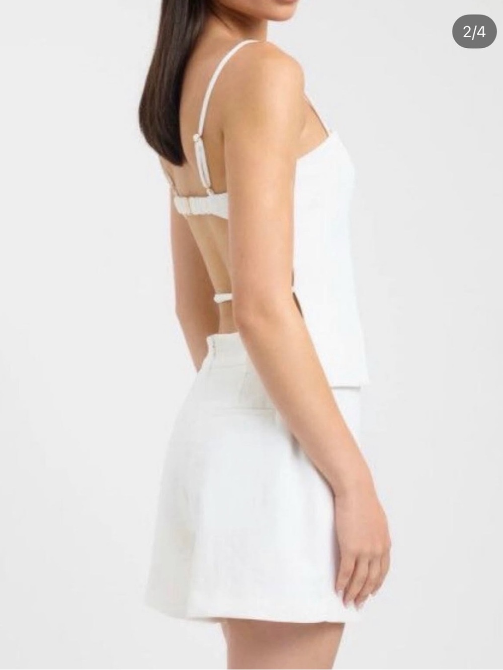 Kookai White Square Neck Spaghetti Strap Tank